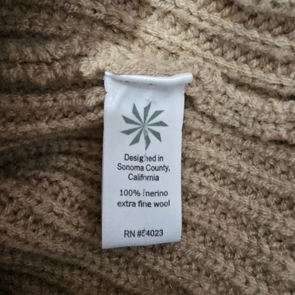 Athleta Stowe Moto Zip Merino Wool Asymetrical Beige Knit Cardigan Sweater Sz S - Picture 6 of 7